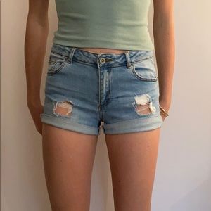 Zara girls shorts, star detailing denim shorts